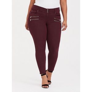 Torrid JEGGING - SUPER STRETCH BURGUNDY RED